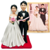 Custom Bobblehead Wedding Gifts for Couples Personalized Handmade Clay Figurine Groom Bride Statue, Fully Customizable Sculpture Doll Decor Wedding Cake Topper