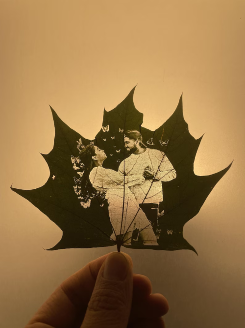 Hand-carved maple leaf customization