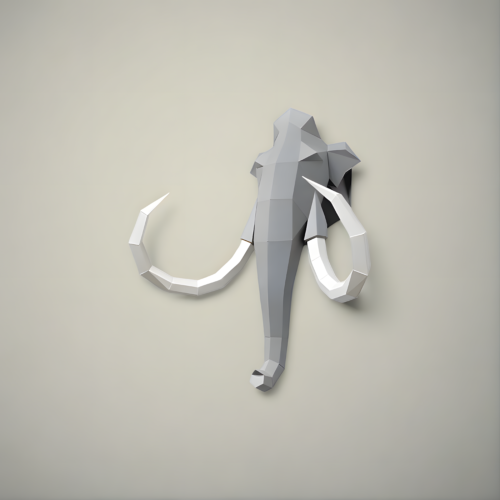 Elephant lowpoly handmade 3D paper cut