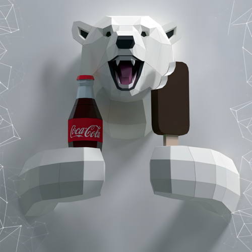 Polar Bear Happy Summer 3D Wall Decoration Wall Hanging Paper