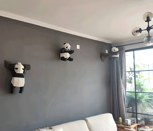 Panda on the tree DIY paper cutting