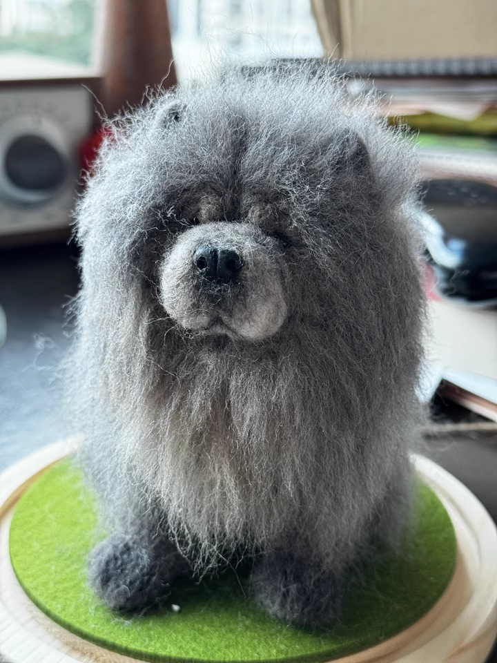 Customized wool felt doll model of pet puppy