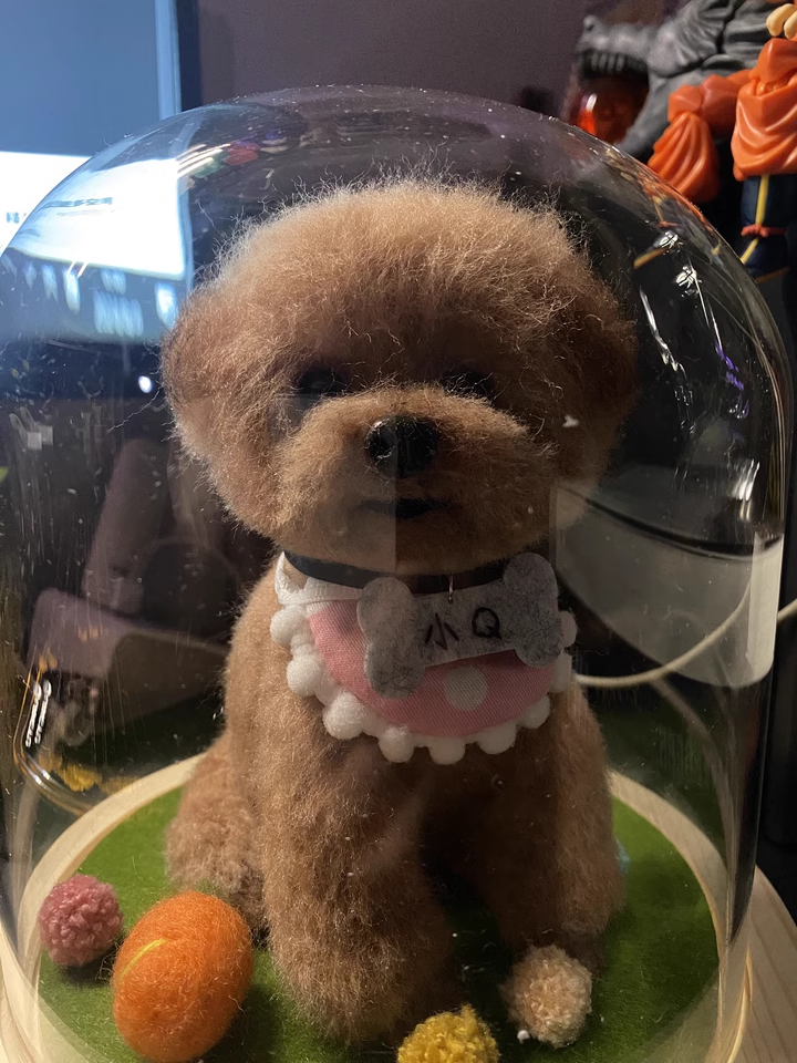 Customized wool felt doll model of pet puppy