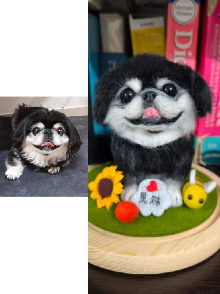 Customized wool felt doll model of pet puppy