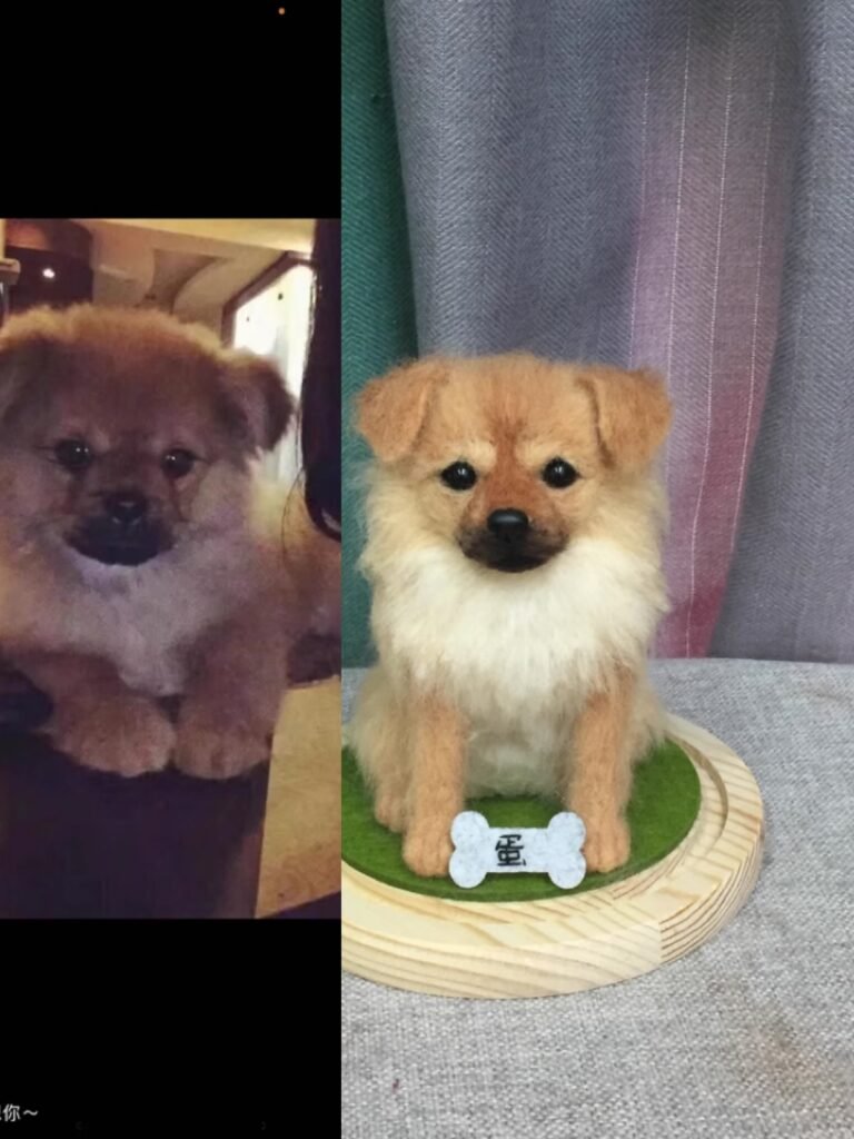 Customized wool felt doll model of pet puppy